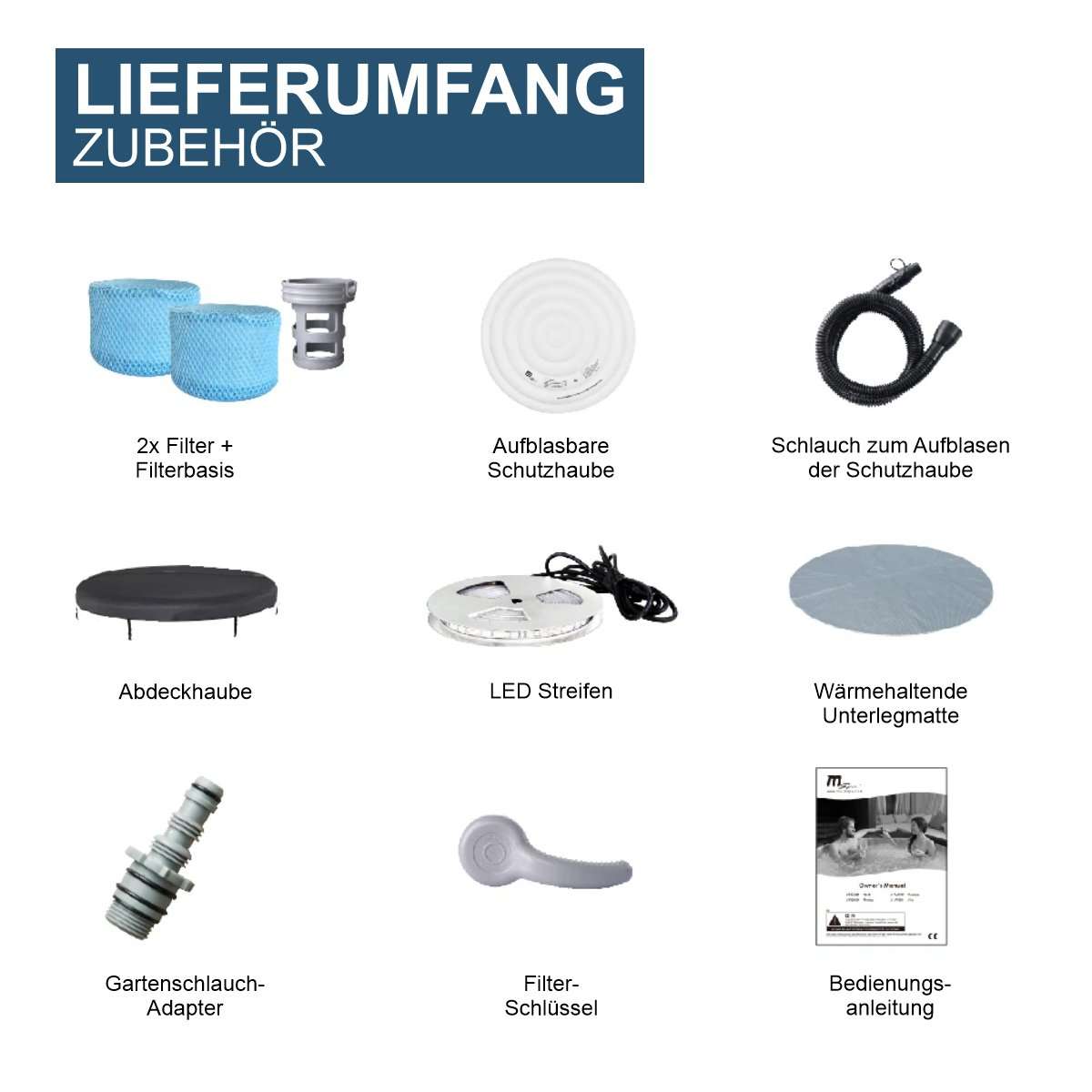 Mspa Whirlpool Aurora - aufblasbar mit LED Beleuchtung