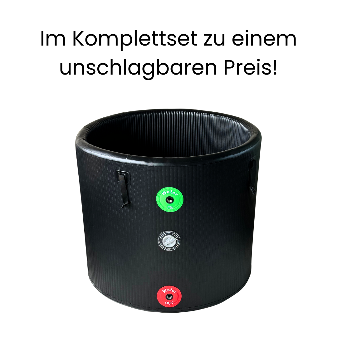 Ice Tub Pro 3 – Eisbad Komplettset 280L mit Chiller Eiskalt V2, Outdoor Cold Plunge mit App-Steuerung & Zubehör