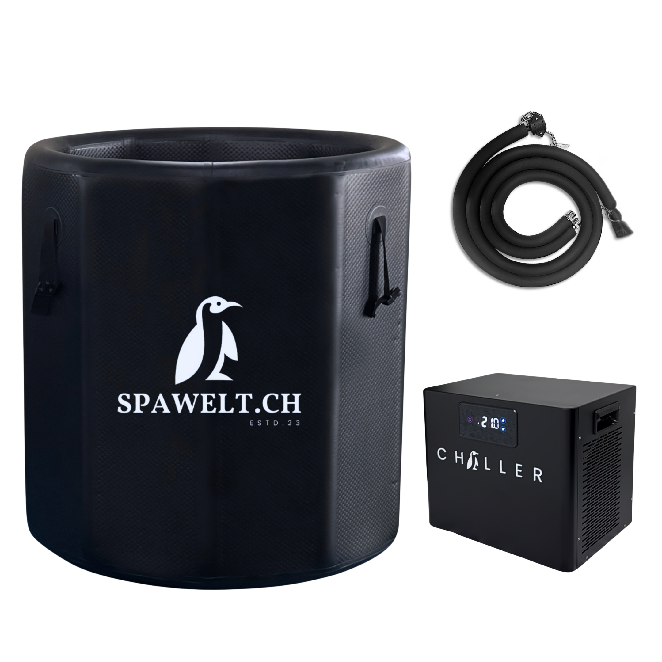 Ice Tub Pro 1 – Kompaktes Eisbad Komplettset 300 L, Outdoor Cold Plunge, mit Kühlgerät & Zubehör