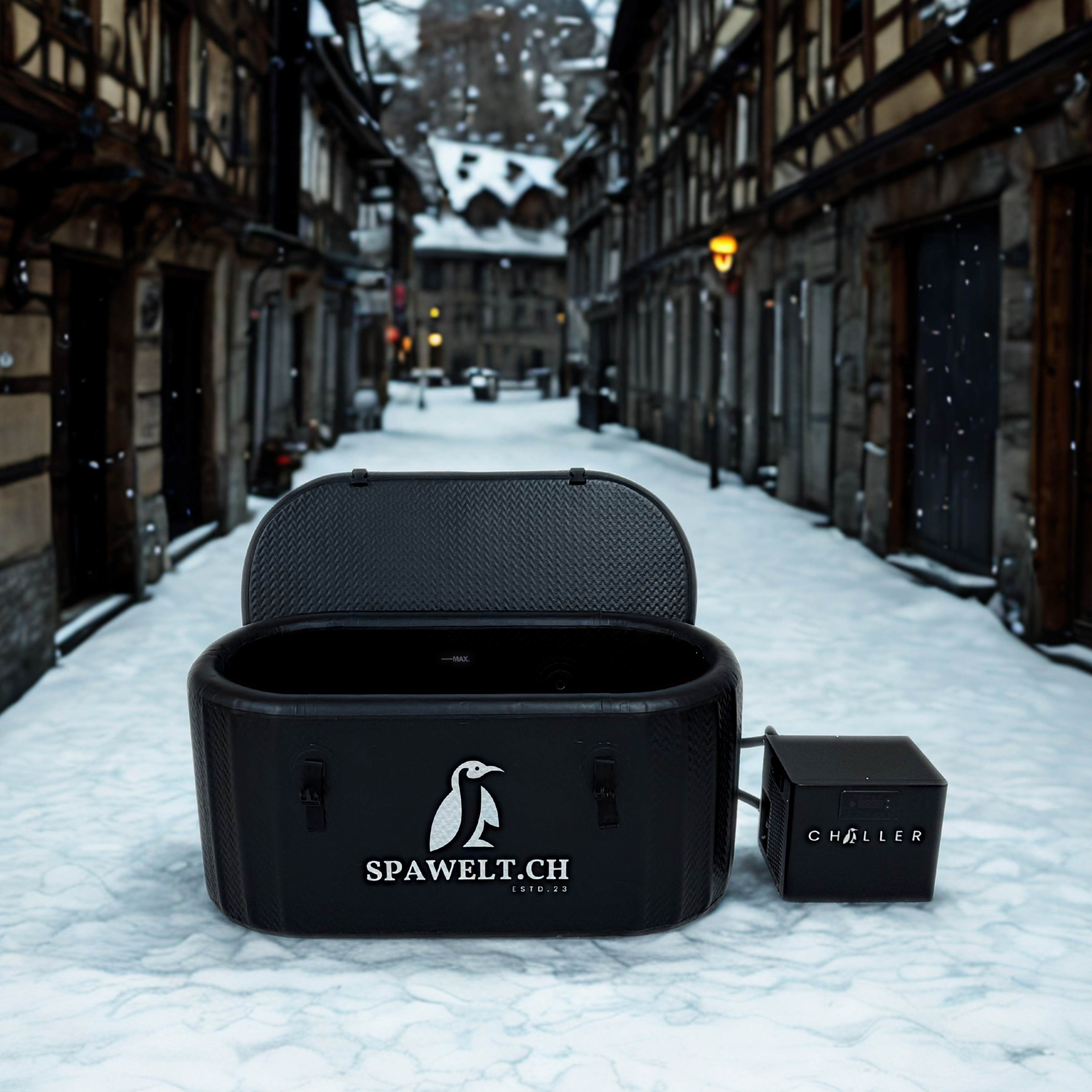 Ice Tub Pro 2 – Eisbad Komplettset 280 L, Cold Plunge Outdoor, mit Kühlgerät & Zubehör