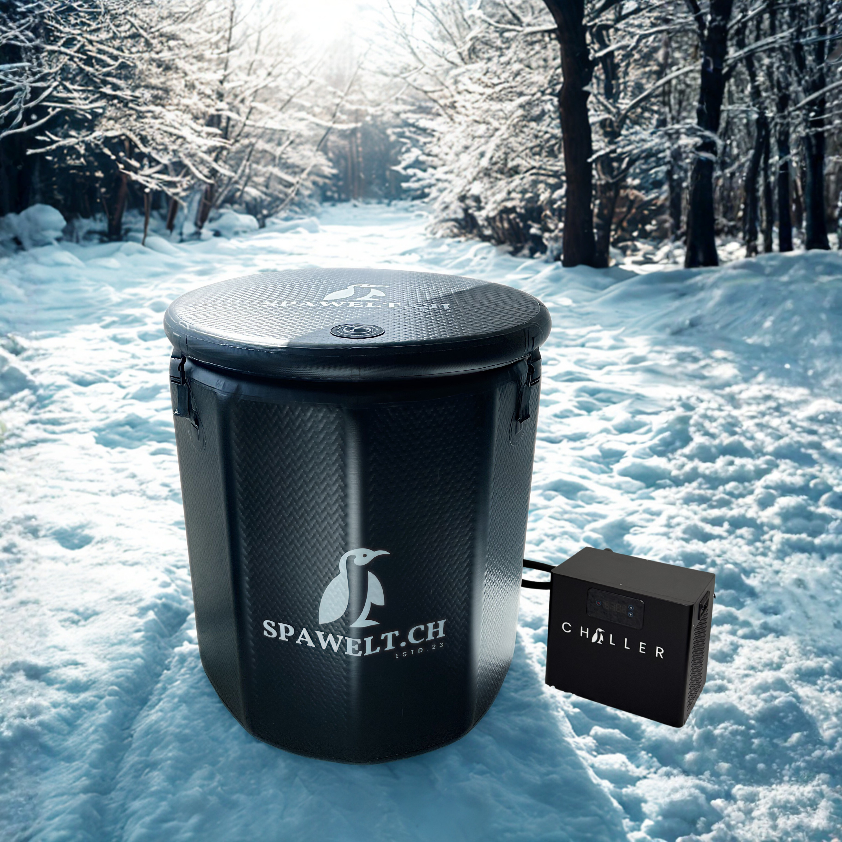 Ice Tub Pro 1 – Kompaktes Eisbad Komplettset 300 L, Outdoor Cold Plunge, mit Kühlgerät & Zubehör