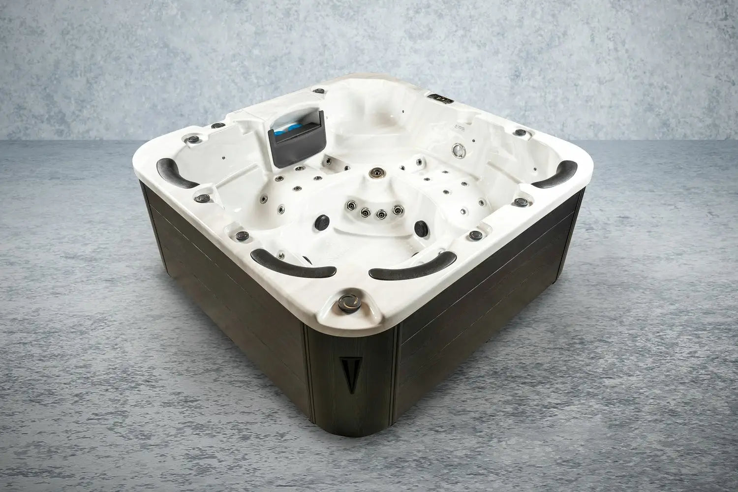 Outdoor Whirlpool, Jacuzzi, Hot Tub schwarz / weiss Roma USA