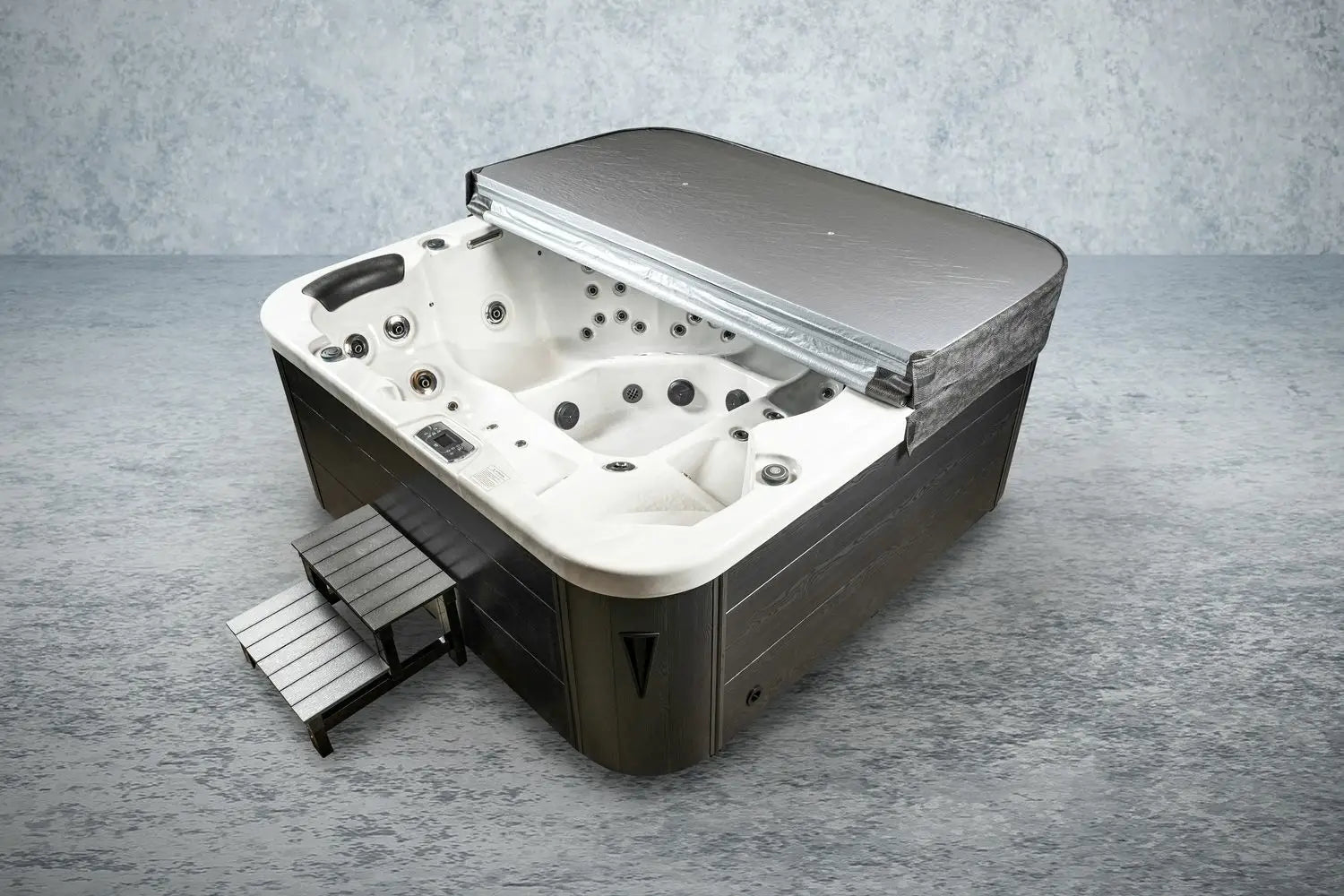 Outdoor Whirlpool, Jacuzzi, Hot Tub schwarz / weiss Roma USA