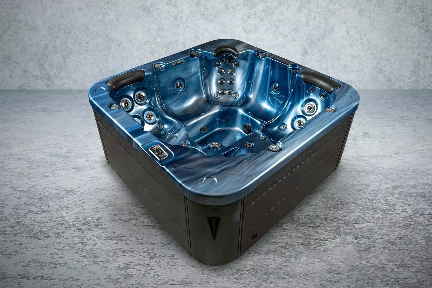 Outdoor Whirlpool, Jacuzzi, Hot Tub blau / schwarz Modena USA