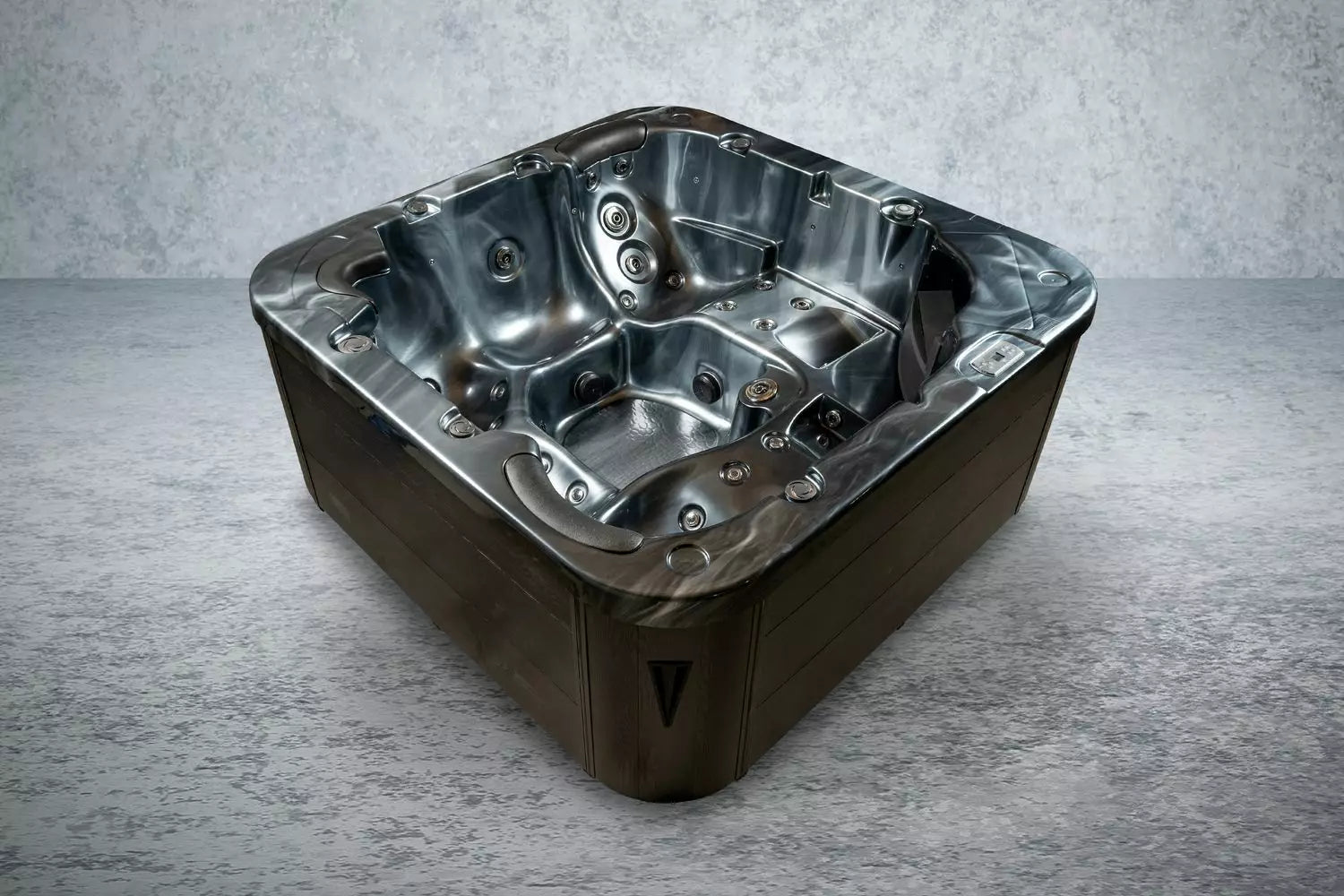 Outdoor Whirlpool, Jacuzzi, Hot Tub dunkel / schwarz Modena USA