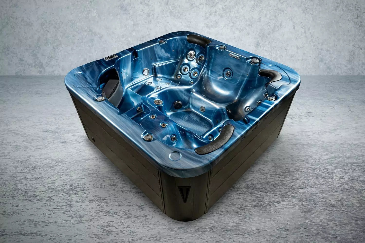 Outdoor Whirlpool, Jacuzzi, Hot Tub blau / schwarz Modena USA