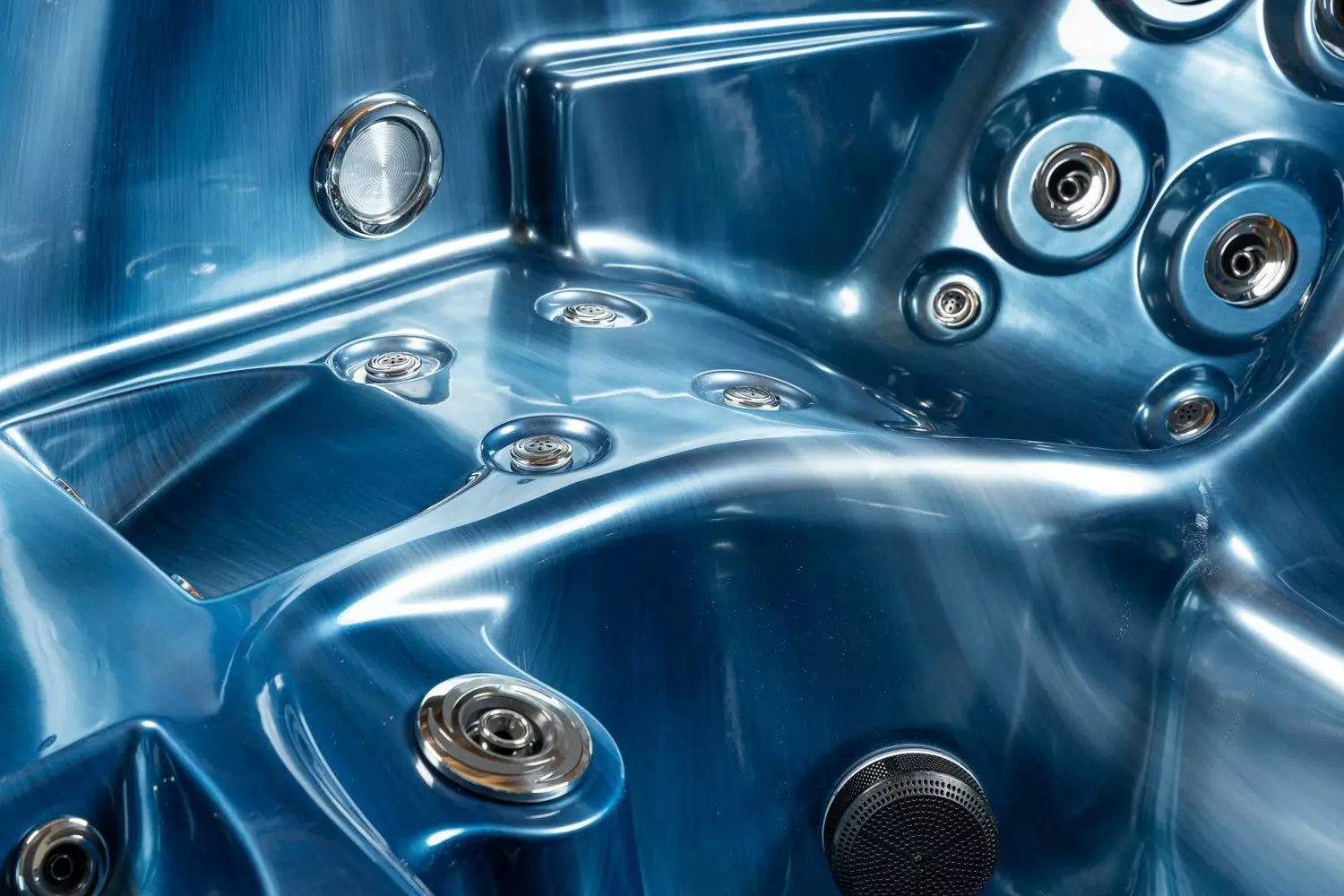 Outdoor Whirlpool, Jacuzzi, Hot Tub blau / schwarz Modena USA