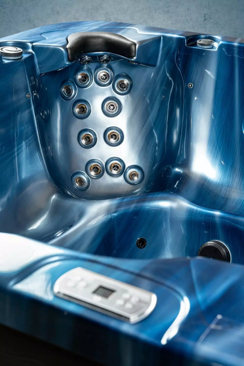 Outdoor Whirlpool, Jacuzzi, Hot Tub blau / schwarz Modena USA