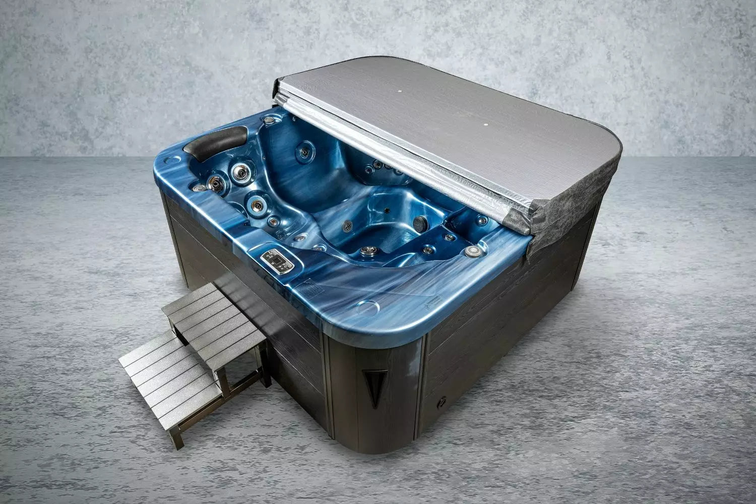 Outdoor Whirlpool, Jacuzzi, Hot Tub blau / schwarz Modena USA