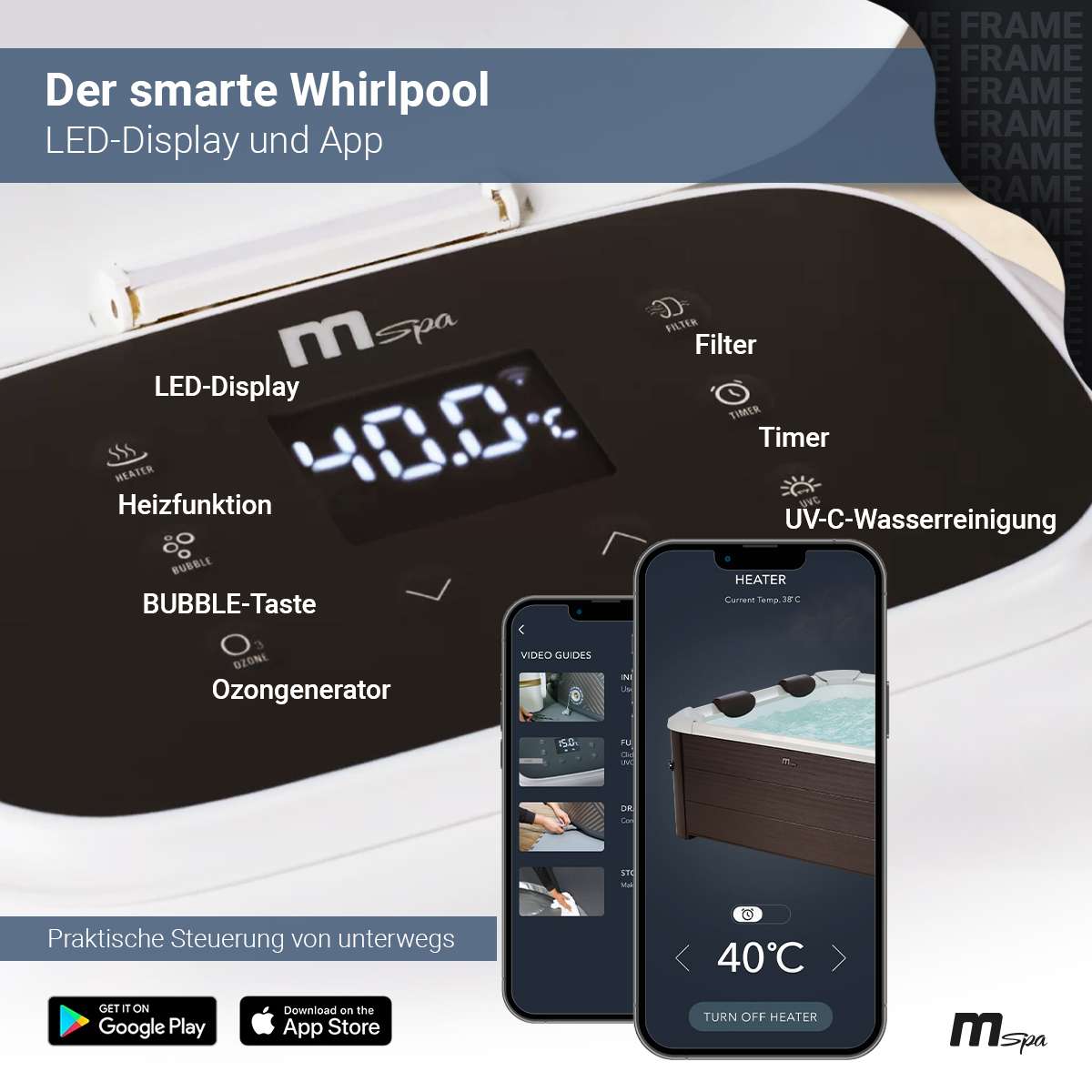 Mspa Whirlpool Tribeca App Steuerung 2025 160x160cm