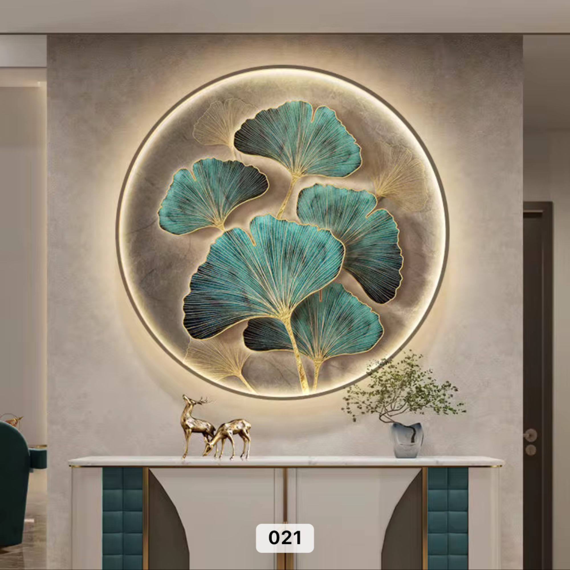 Wanddeko Wandbild mit Beleuchtung LED Starlight Coral 021