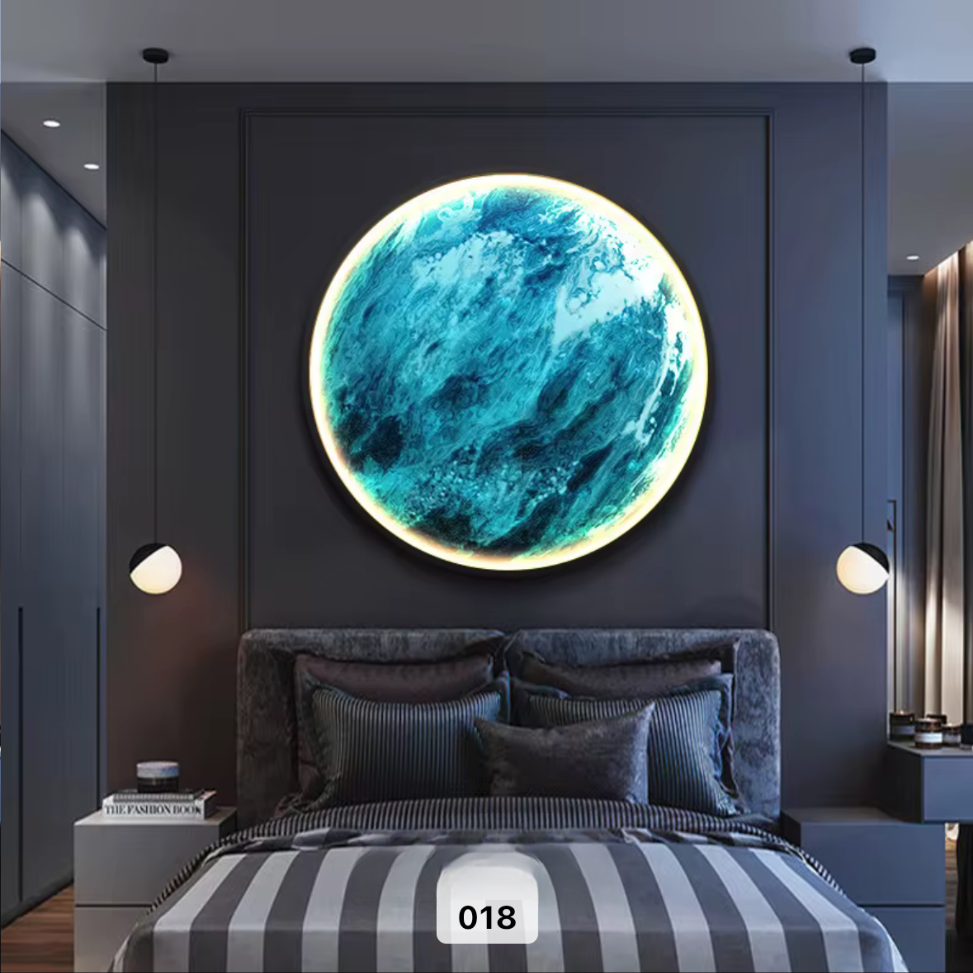 Wanddeko Wandbild mit Beleuchtung LED Starlight Ocean 018