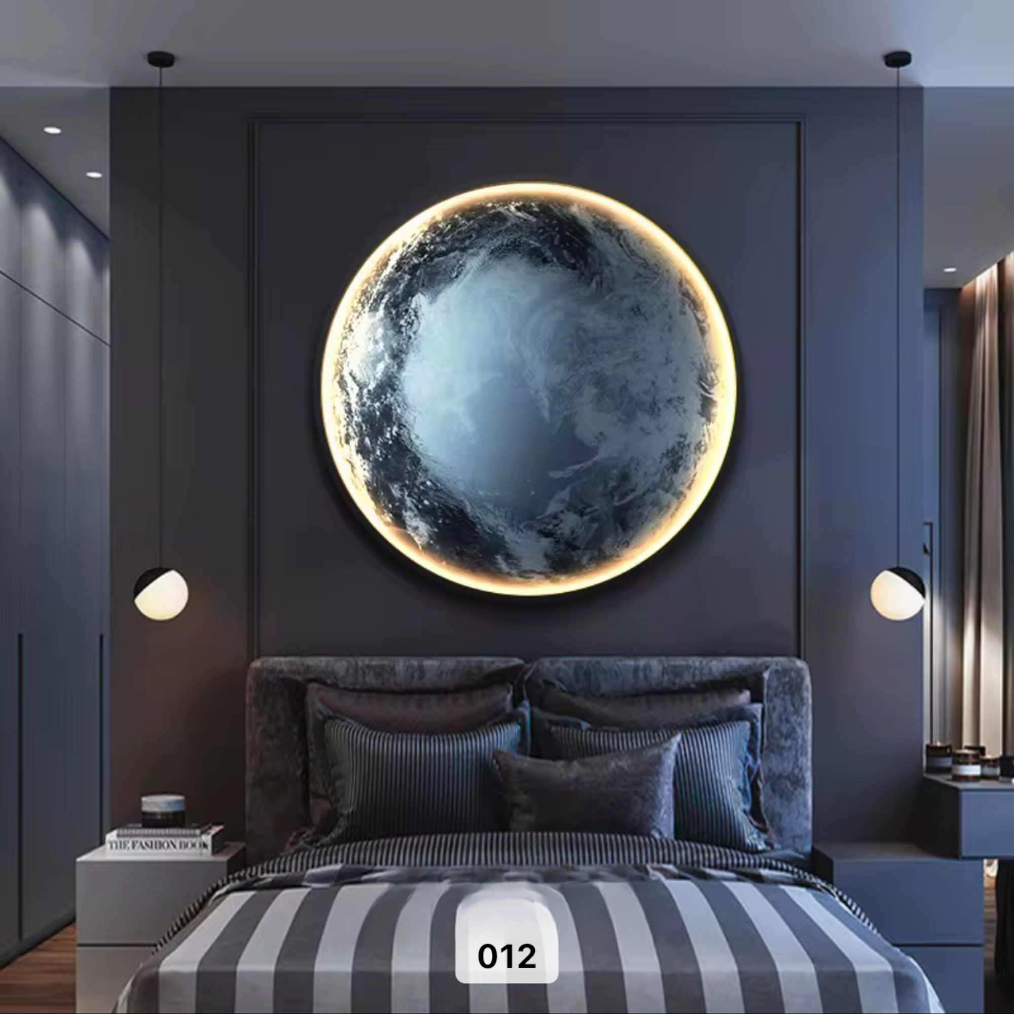 Wanddeko Wandbild mit Beleuchtung LED Starlight Earth 012