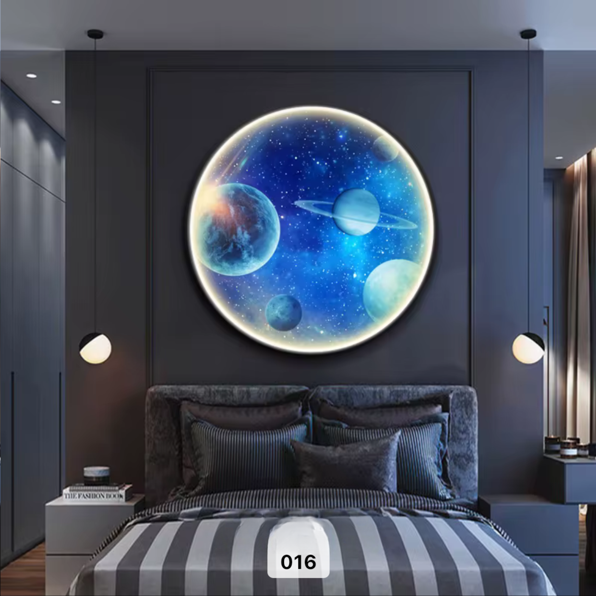 Wanddeko Wandbild mit Beleuchtung LED Starlight Planeto 016