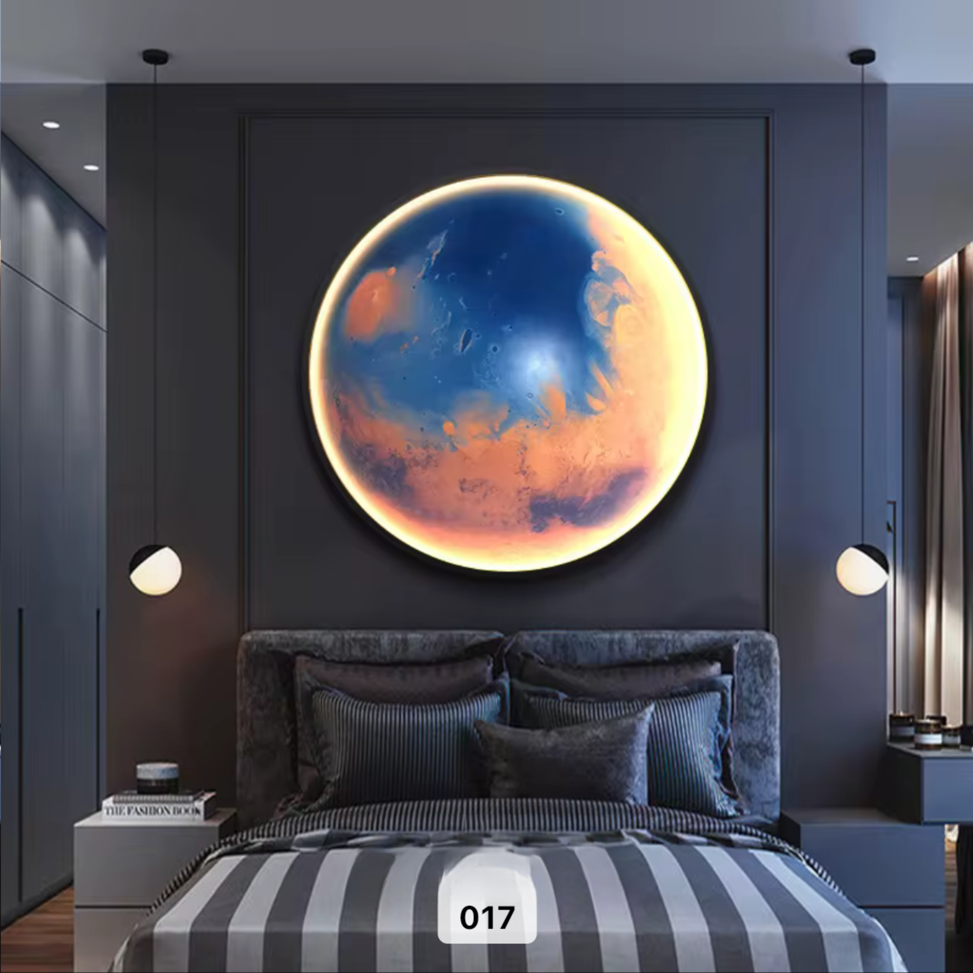 Wanddeko Wandbild mit Beleuchtung LED Starlight Firesky 017