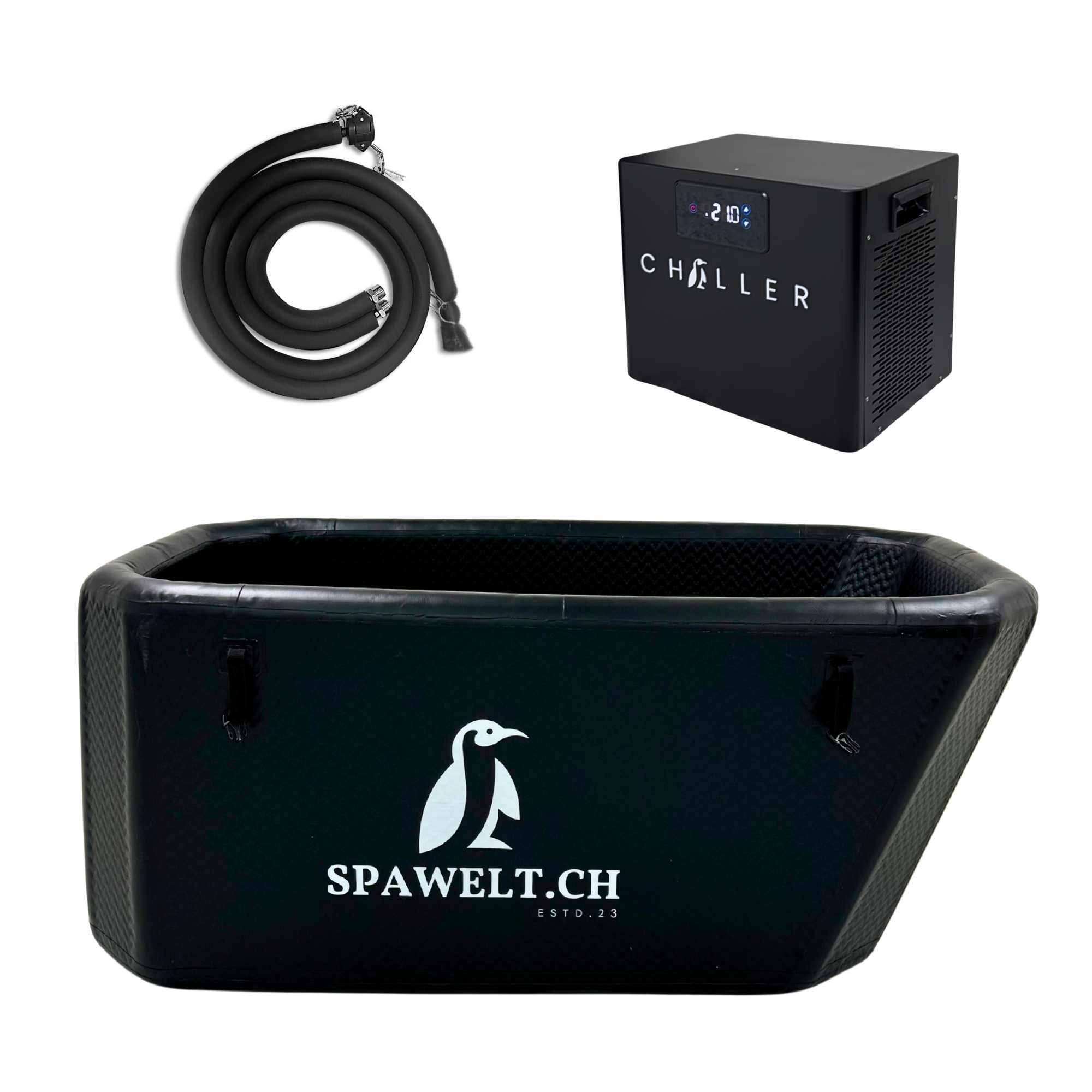 Ice Tub Pro 4 – Premium Eisbad Komplettset 350 L mit Hochleistungs-Chiller, Outdoor Cold Plunge & Zubehör