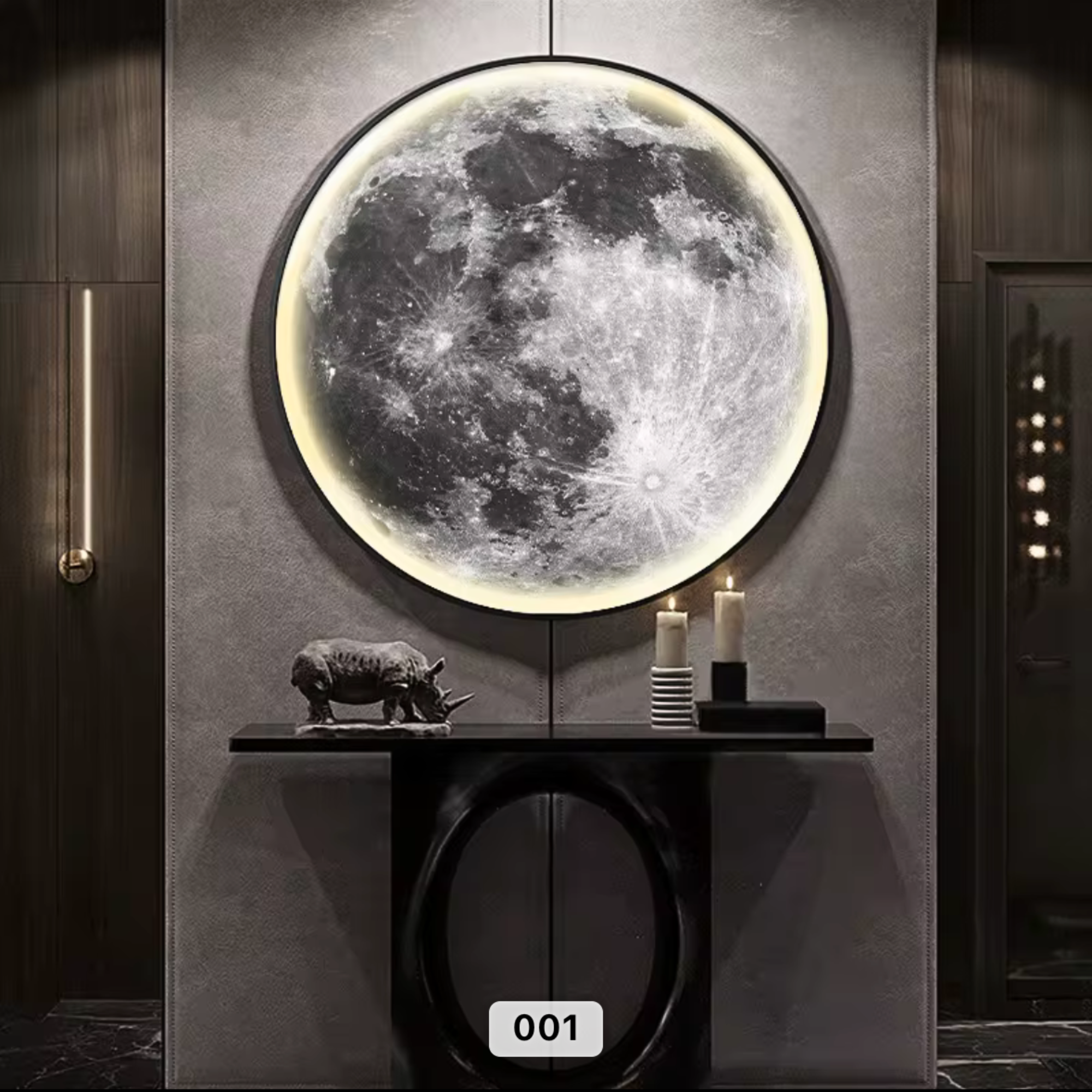 Wanddeko Wandbild mit Beleuchtung LED Starlight Moon 001