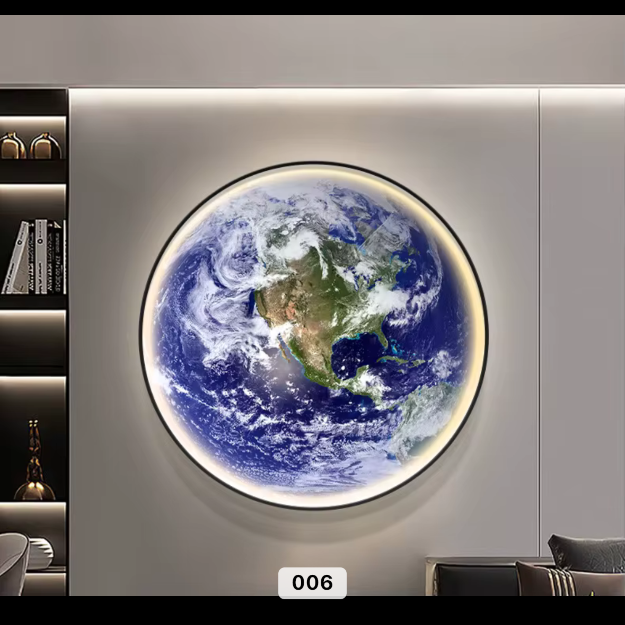 Wanddeko Wandbild mit Beleuchtung LED Starlight Earth 006
