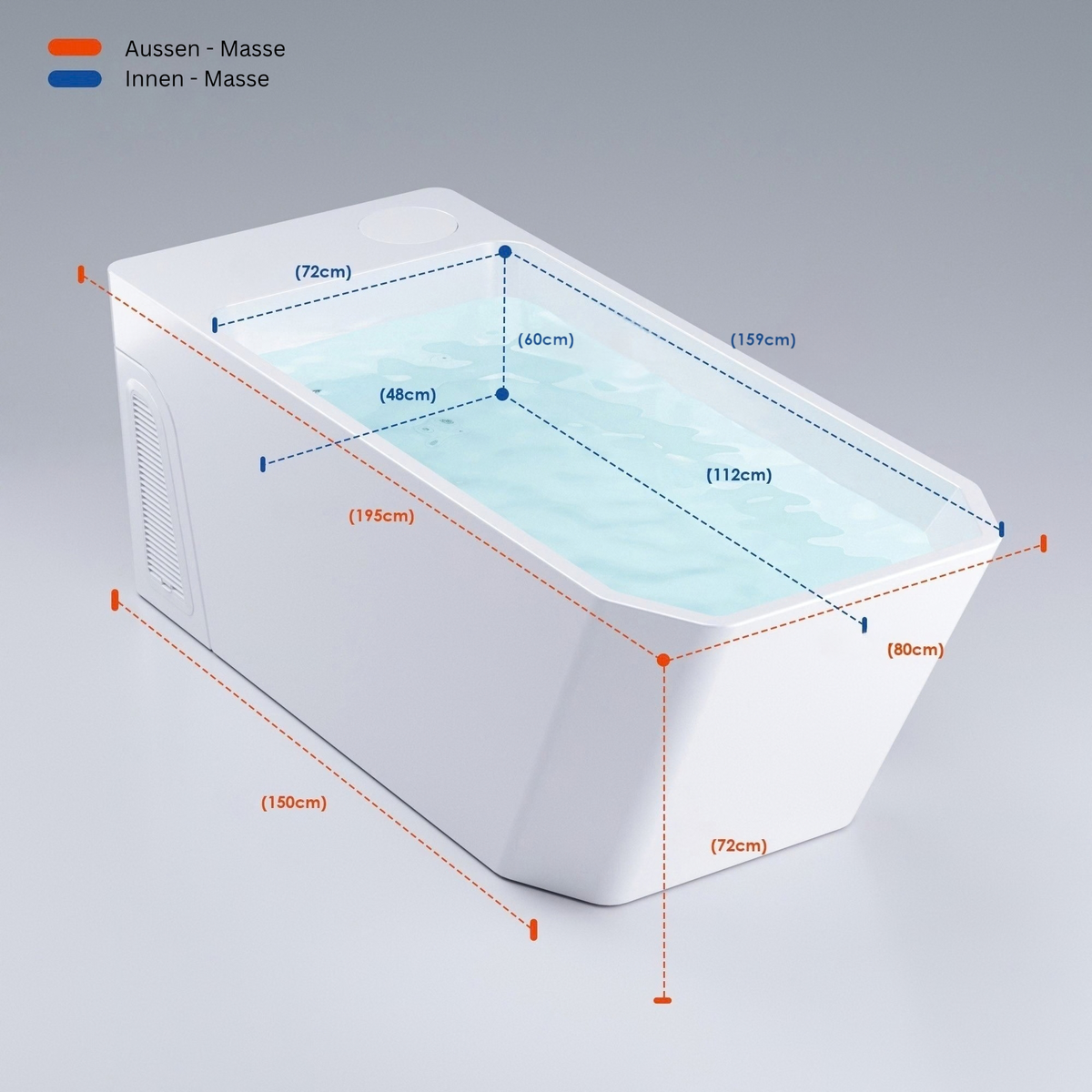 Ice Tub Athletic – Premium Eisbad, kommerzielles Eisbad in weiss