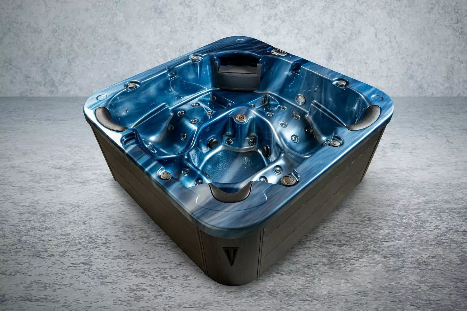 Outdoor Whirlpool, Jacuzzi, Hot Tub blau / schwarz Modena USA