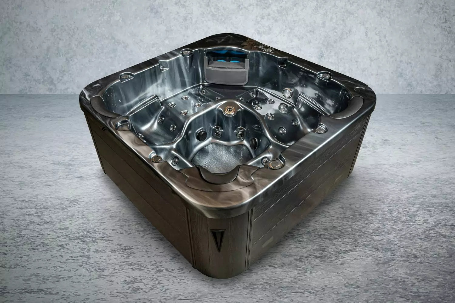 Outdoor Whirlpool, Jacuzzi, Hot Tub dunkel / schwarz Modena USA