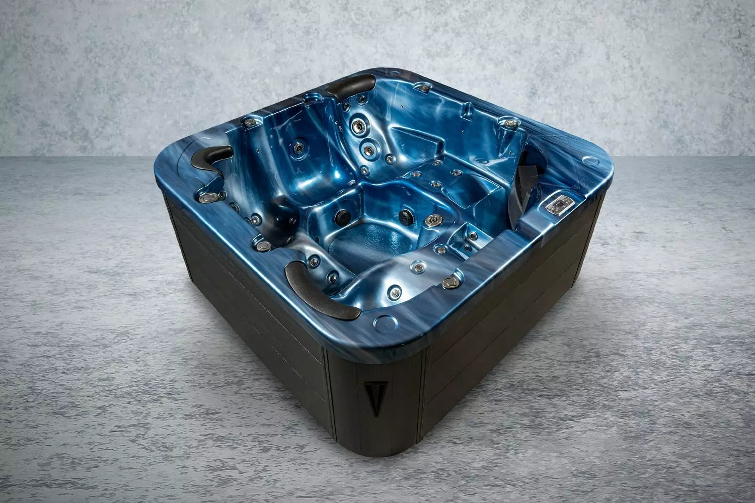 Outdoor Whirlpool, Jacuzzi, Hot Tub blau / schwarz Modena USA