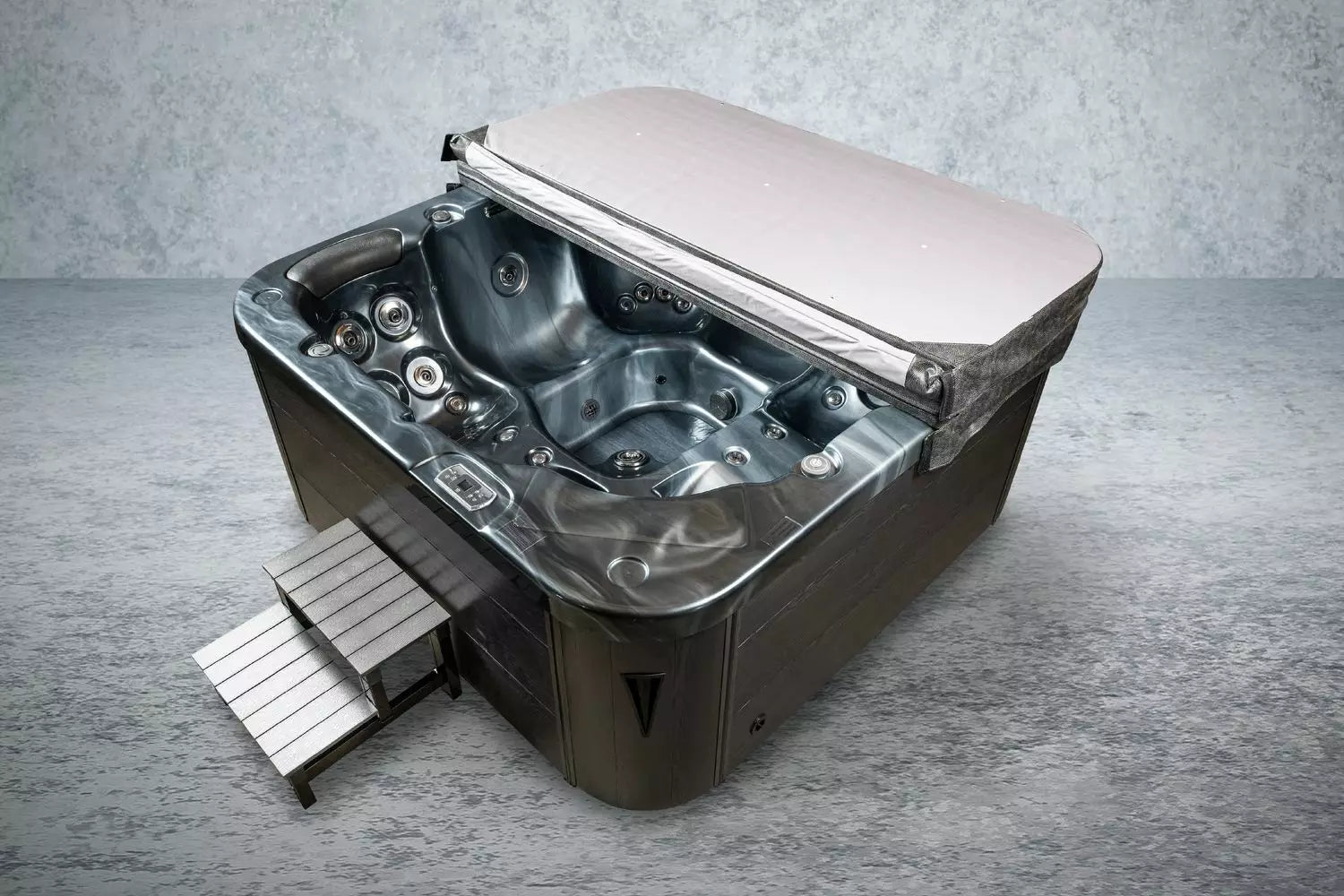 Outdoor Whirlpool, Jacuzzi, Hot Tub dunkel / schwarz Modena USA