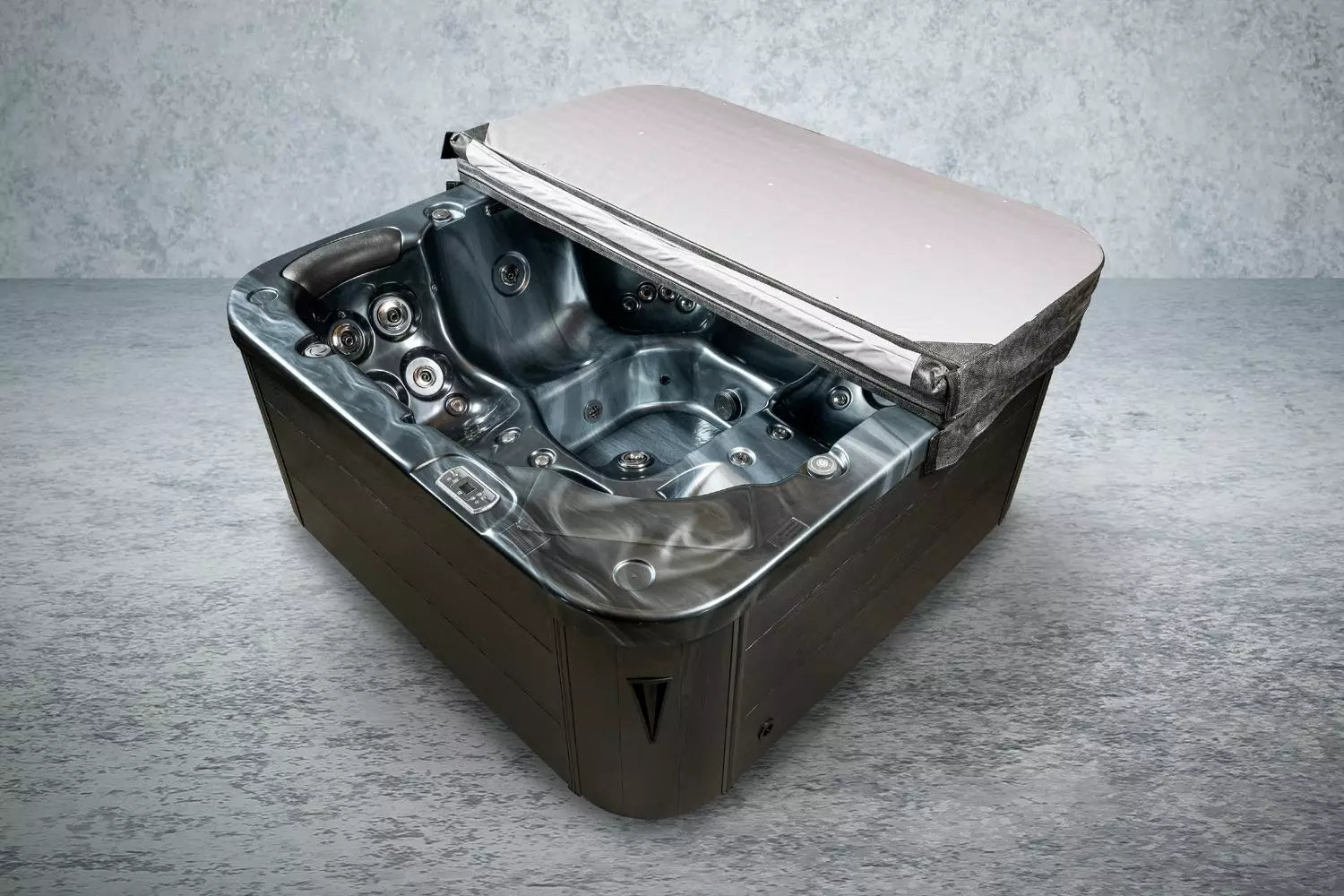 Outdoor Whirlpool, Jacuzzi, Hot Tub dunkel / schwarz Modena USA